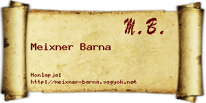 Meixner Barna névjegykártya